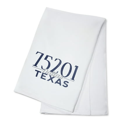 Dallas, Texas - 75201 Zip Code (Blue) - Lantern Press Artwork (100% Cotton Kitchen