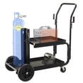 thumbnail image 1 of ONECHOI Welding Cart, MIG TIG ARC Welder Cart w/Upgraded Handle, 175lbs Capacity Portable Welding tank cart, 2-Tier Plasma Cutting Machine Cart 35.2”X17.7”X32.9”,Small Running Gear with Cylinder Rack, 1 of 6