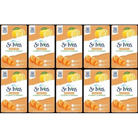 St. Ives scrub Bar Soaps Vitamin C & Orange Exfoliating Soap 100% Natural-10 Pack