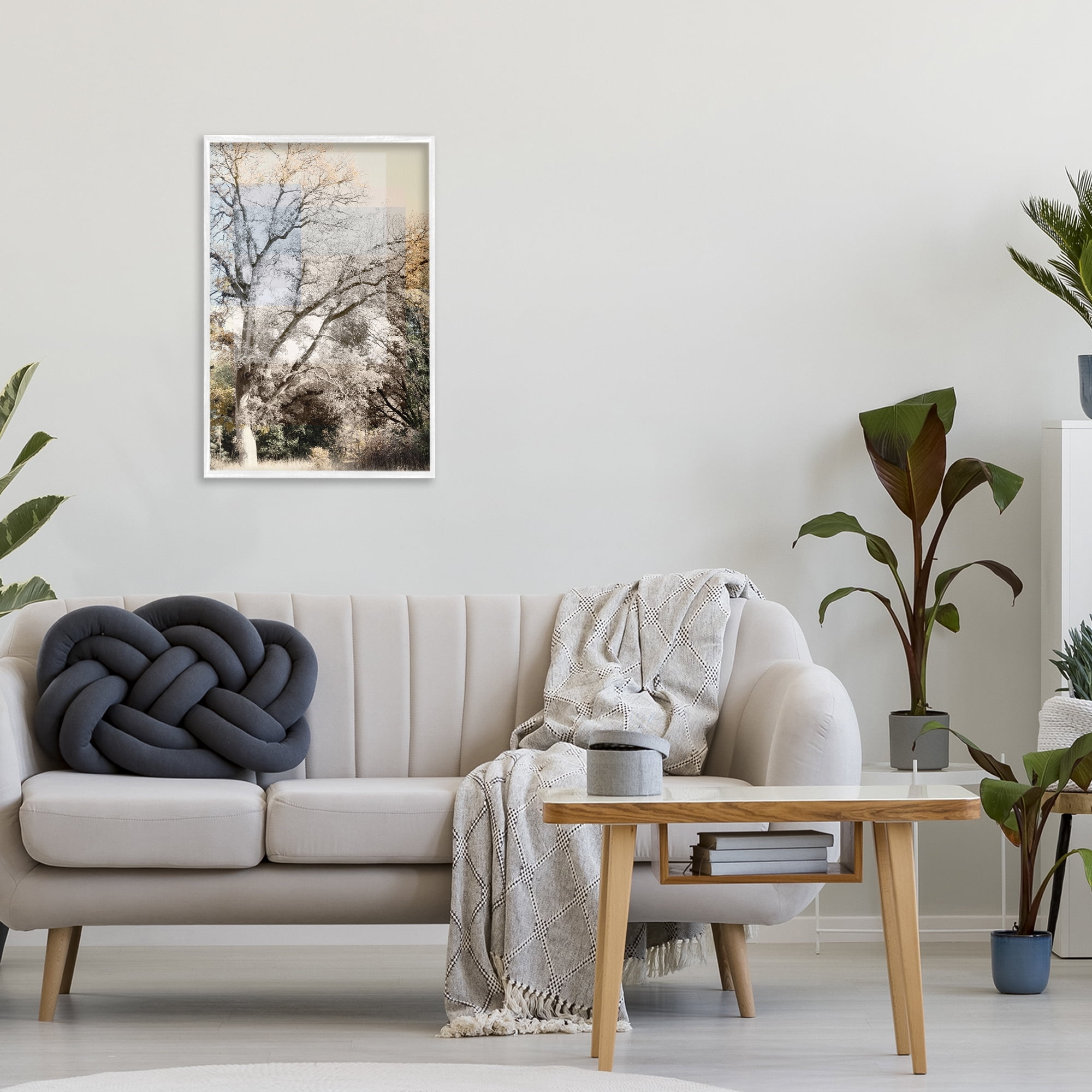 Stupell Industries Tree Collage Layers White Framed Giclee Art, design by Gemma Bardot