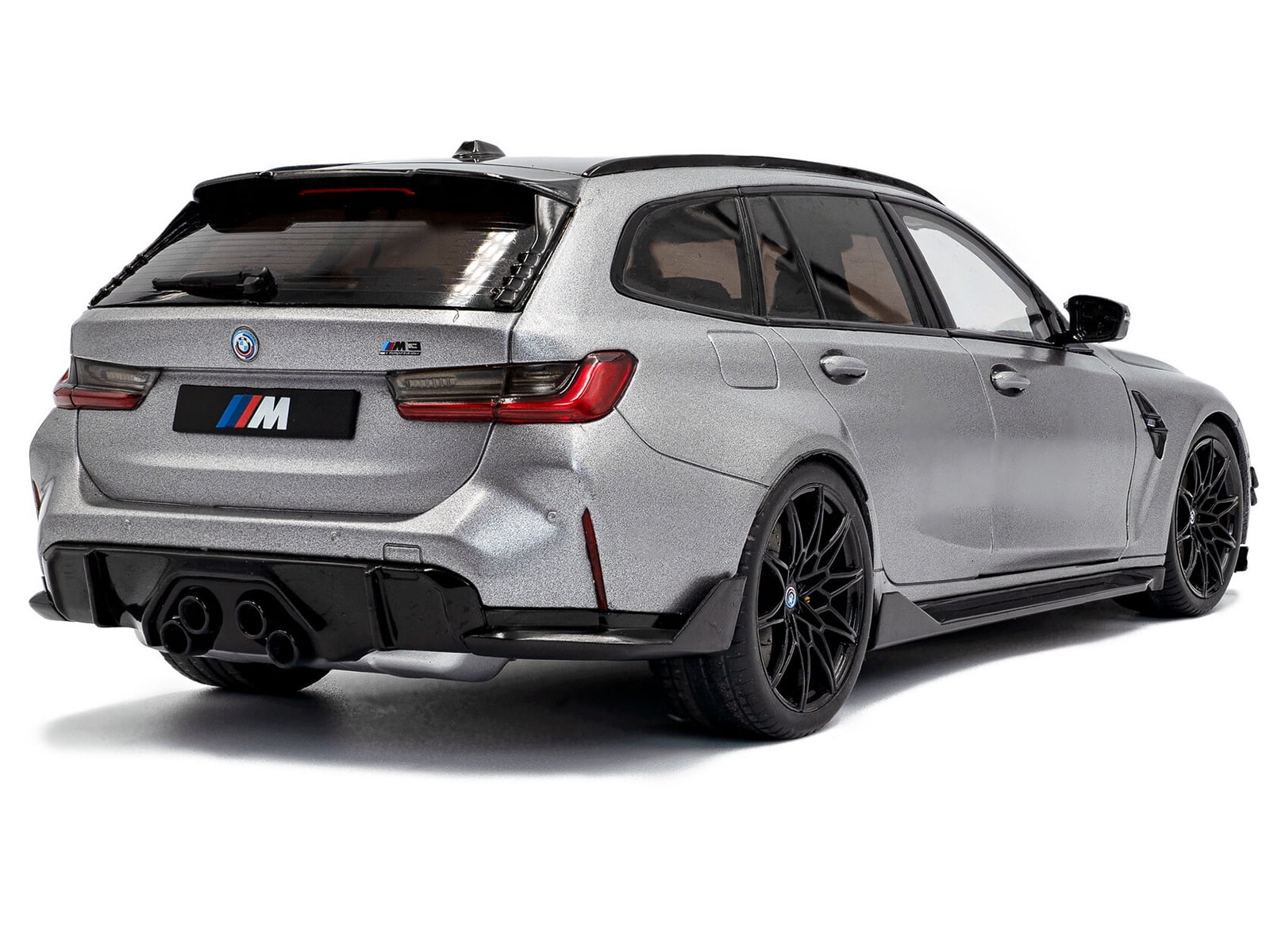 2024 BMW M3 Competition M xDrive Touring Frozen Pure Gray Metallic with Black Top 1/18 Diecast Model Car by Solido
