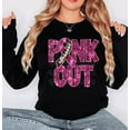 thumbnail image 3 of Football Pink Out Faux Sequin Sweatshirt, Breast Cancer Sweatshirt, Breast Cancer Awareness Tee, Pink Ribbon, Game Day Shirt,, 3 of 4