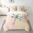 thumbnail image 2 of Manfei Vintage Dragonfly Insect Twin Bedding Sets 7-Piece, Rustic Farmhouse Animal Bedding Comforter Set, Teens Kids Adult Reversible Sheet Sets, Lightweight Room Decor, 2 of 7