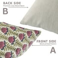 thumbnail image 5 of Fabdivine “Lotus Bloom” Cushion Cover – Hand Block Printed Pink Linen Blend Pillow for Farmhouse & Boho Décor, 5 of 6