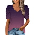 thumbnail image 1 of B91xZ T-shirt de Mode à Manches Courtes T Shirts à Manches Courtes, Violet XXL, 1 of 4