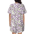 thumbnail image 3 of Lsque Lavender Flowers Women's Short-Sleeved Pajama Set - 2 Piece Soft and Lightweight Sleepwear Set-4X-Large, 3 of 9