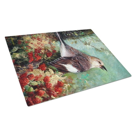 

Caroline s Treasures Mockingbird Glass Cutting Board Large