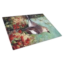 Caroline's Treasures Mockingbird Glass Cutting Board Large