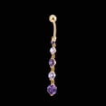 thumbnail image 4 of keepw Round Zircon Dangle Navel Belly Button Rings Stainless Pendant Umbilical Studs Jewelry gold+multicolor, 4 of 8