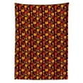 thumbnail image 2 of Abstract Tablecloth, Circles Funky 70's Style Motifs in Warm Tones Pattern, Rectangle Satin Table Cover Accent for Dining Room and Kitchen, 60" X 90", Vermilion Earth Yellow, by Ambesonne, 2 of 2