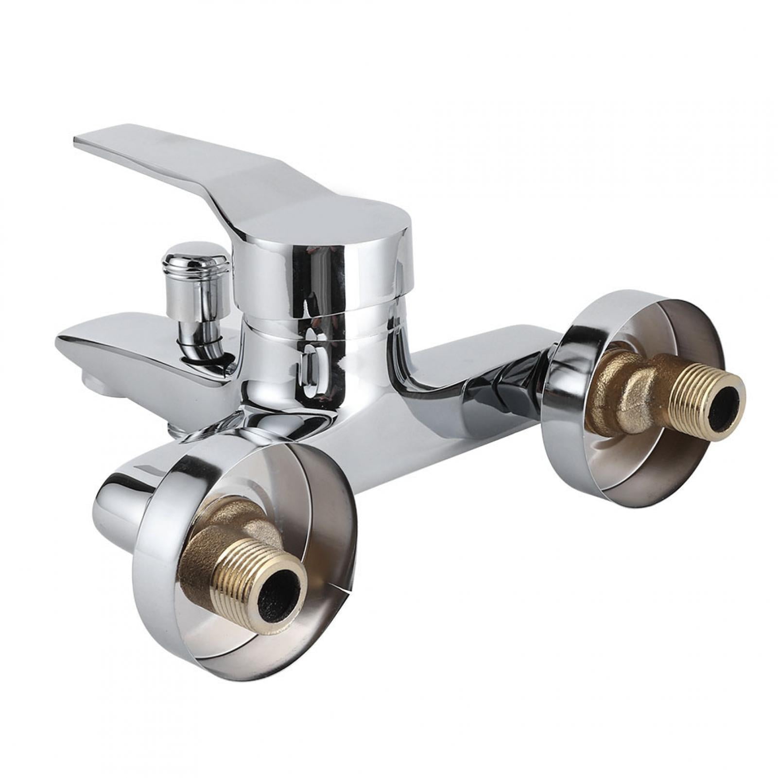 LAZIOEGR G1/2in Thread Copper Household Bathroom Bathtub Wall Mounted Triple Shower Faucet Mixer Tap, 6.89 x 4.53 in / 17.5 x 11.5 cm