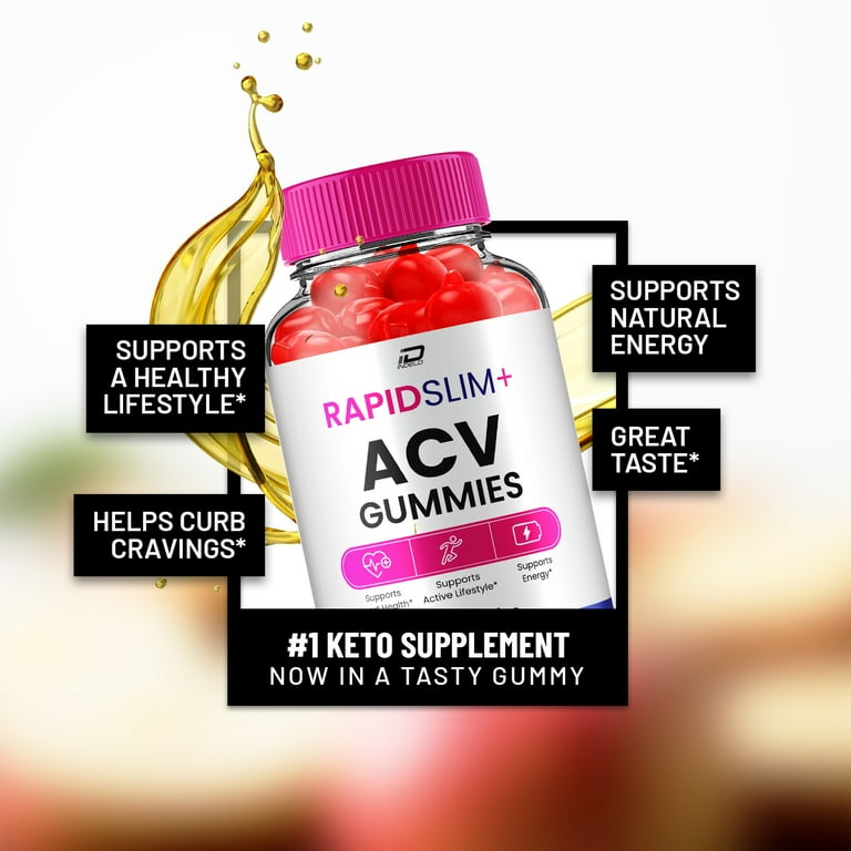 Rapid Slim ACV Gummies Supplement – RapidSlim+ ACV Gummy Apple Cider Vinegar 1000MG, 3 Pack, 180 Gummies