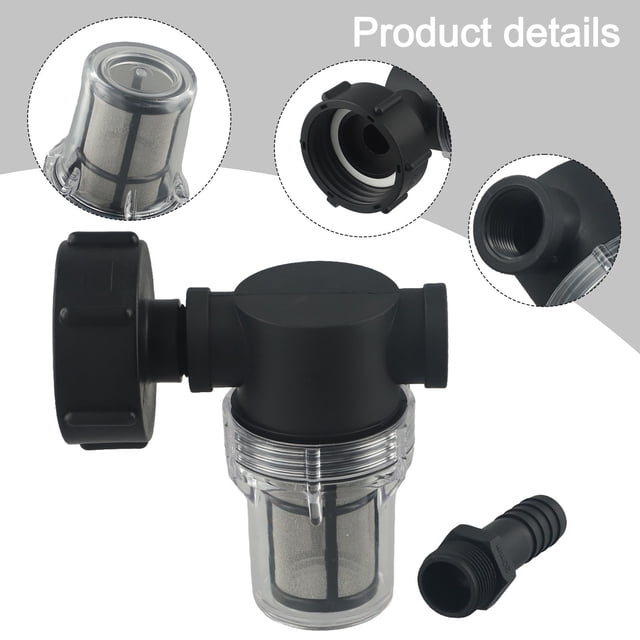 LEFU pour IBC Filtre de Baril de Pluie Connecteur 100 Mailles Passoire en Acier Inoxydable Système de Filtration d'Eau pour Récolte d'Eau de Pluie Élément de Nettoyage Réutilisable Détachable Noir