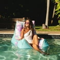 thumbnail image 6 of Big Joe Captain's Float No Inflation Needed Pool Lounger with Drink Holder, Tropical Hibiscus Aqua Double Sided Mesh, Quick Draining Fabric, 3 feet, 6 of 9