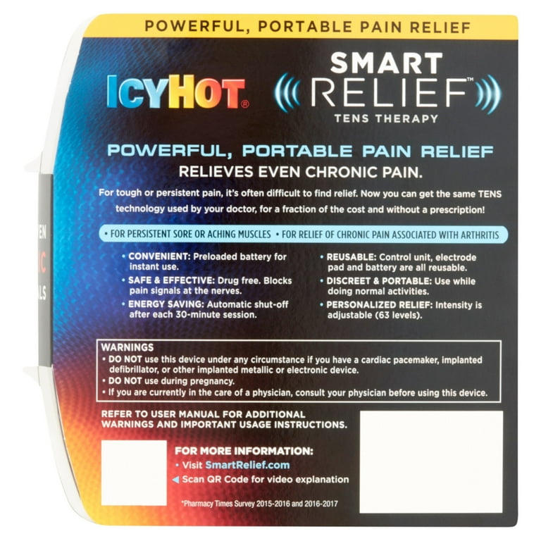 3 Pack Icy Hot Smart Relief Tens Therapy Starter Kit 