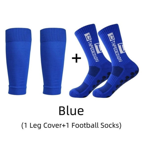 LNGOOR 2 Paires Manchons de Jambe Épaissis et Mi-Mollet Antidérapants Chaussettes de Football Chaussettes de Basketball Chaussettes de Yoga Chaussettes de Sport de Plein Air