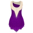 thumbnail image 4 of Venjoe Justaucorps de Gymnastique Rythmique Sans Manches pour Femmes, Strass, Compétition d'Acrobatie, Justaucorps Violet m, 4 of 7