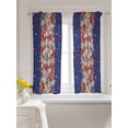 thumbnail image 3 of 4th of July Curtains 54 Inch Length, Sheer Curtains for Bedroom Living Room Window Blue Red Star Flowers Botanical Rustic Rod Pocket Voile Drapes Kitchen Curtains Small Half Window 52"x54" 2 Panels, 3 of 6