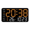thumbnail image 1 of Grandes Horloges Murales Numériques Semaine Date Affichage de la Température Commande Vocale Tables LED Réveil 12/24 H Luminosité Réglable Horloge, 1 of 8