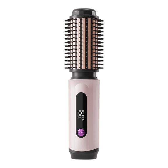 Wireless Multipurpose Hair Curler and Straightener Brush Portable Styling Tool with Fast Heating Technology for Home Use
