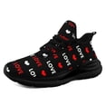 thumbnail image 6 of Coolcustomize Women's Fashion Tennis Shoes | Black "LOVE" & Heart Print, Comfortable Lightweight Sport Shoes, Lace-up Couple Shoes, All-season, Fabric Upper & Insole, EVA Sole, Wide Fit Sneakers, 6 of 8