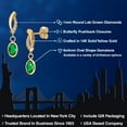 thumbnail image 2 of Gem Stone King 14K Yellow Gold Green Nano Emerald and Lab Grown Diamond Earrings for Women | 0.85 Cttw | Gemstone May Birthstone | Oval 6X4MM, 2 of 6