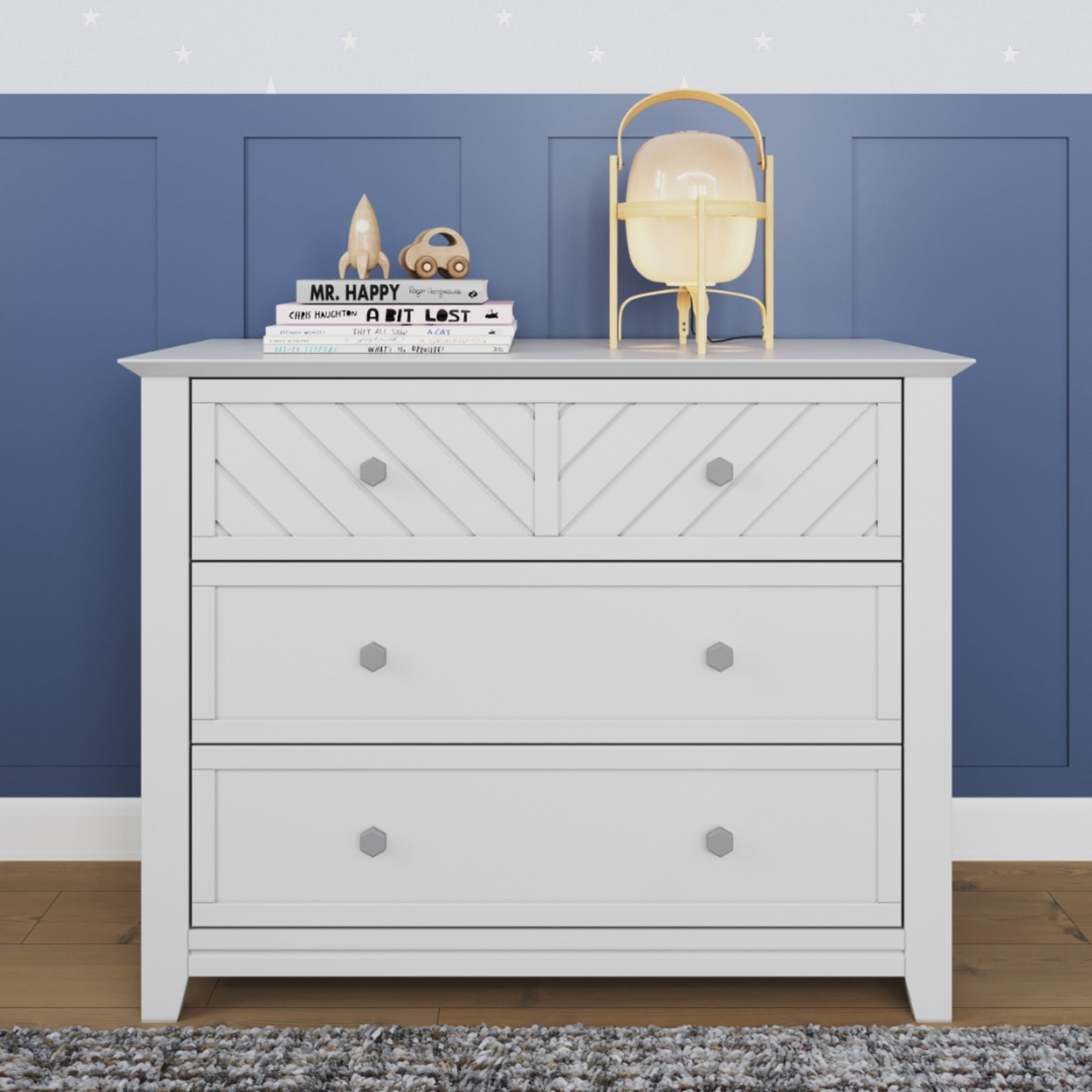 Child Craft Atwood Crib, Dresser & Chest Nursery Set, 4-in-1 Convertible Crib, Matte White, 3-Piece Nursery