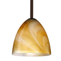1TT-4470HN-LED-BR-Besa Lighting-Vila - 1 Light Stem Pendant In Contemporary Style-6.5 Inches Tall and 7 Inches Wide-Bronze Finish-Honey Glass