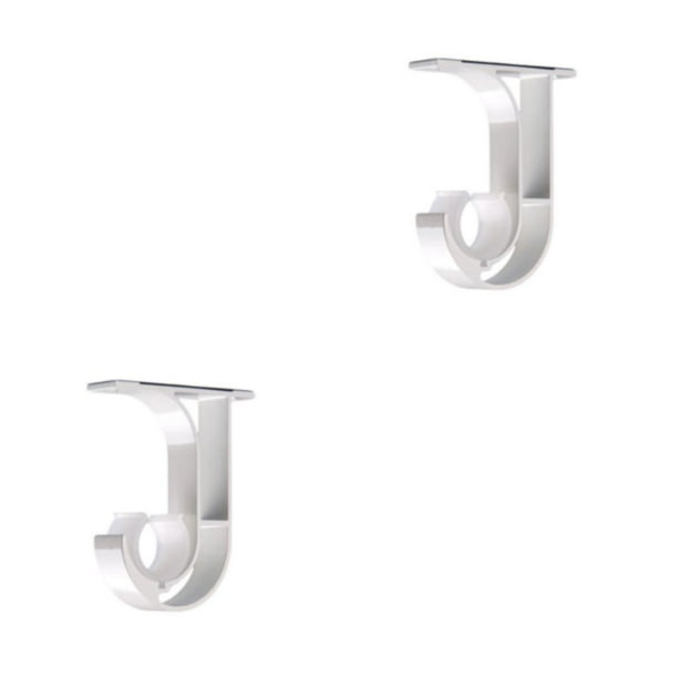 Toystoory 2 piezas de aleación duradera y fácil de instalar cortina para el hogar y la oficina soporte de barra de cortina doble soporte de Blanco - Tapa sencilla 2Conjunto