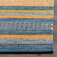 thumbnail image 3 of SAFAVIEH Montauk Maisy Striped Soft Braided Cotton Area Rug, Blue/Orange, 4' x 6', 3 of 7