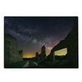 thumbnail image 2 of Landscape Cutting Board, Antique Ruin at Starry Night Celestial Road Roman Dated Aged Heritage Back Then Theme, Decorative Tempered Glass Cutting and Serving Board, Large Size, Indigo, by Ambesonne, 2 of 5