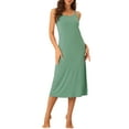 thumbnail image 2 of INSPIRAR CHIC Camisón de Mujer con Tirantes Espagueti Cuello Redondo Vestido de Dormir Cami Completo 2XL Verde Claro, 2 of 6