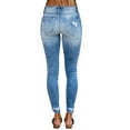 thumbnail image 4 of Women's High Rise Skinny Ripped Jeans Stretch Pull-On Elastic Waist Distressed Denim Jeggings Leggings with Pockets, 4 of 4