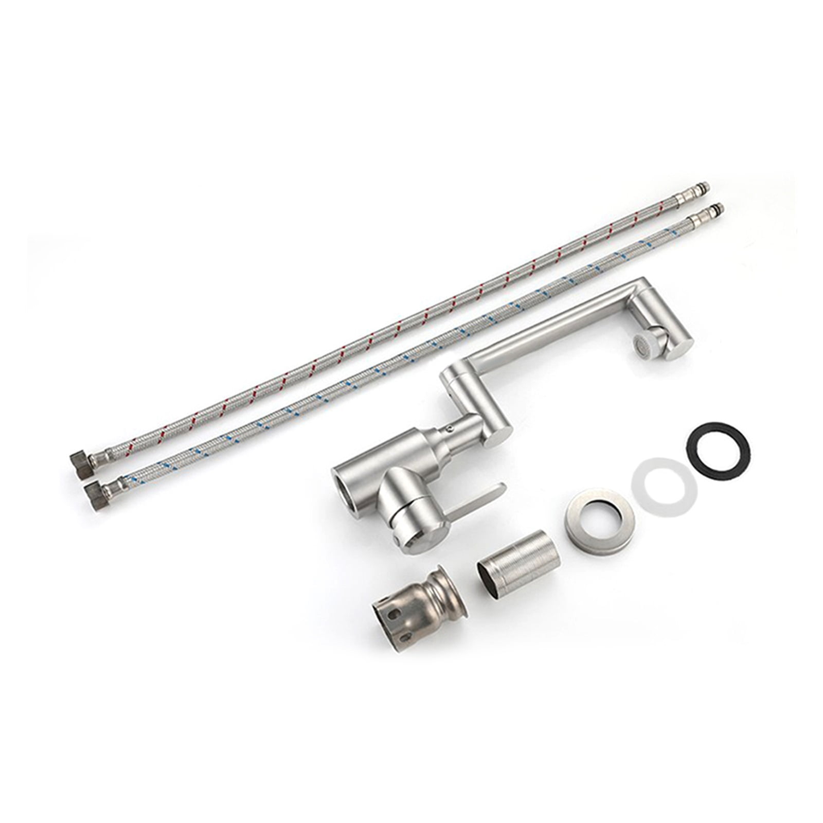 304 Stainless Steel Foldable Basin Mixer Tap 360 Degree Swivel Bathroom Faucets Kitchen Sink Washbasins Hot Cold Water Tapware ,Bar Laundry RV Farmhouse