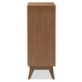 thumbnail image 5 of Baxton Studio Calypso Mid-Century Modern White and Walnut Wood Storage Shoe Cabinet, 5 of 7