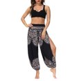 thumbnail image 2 of Txlixc Pantalones de entrenamiento para mujer, estampado digital bohemio, pantalones de yoga sueltos con lado dividido Txlixc Estilo de ocio, 2 of 9