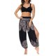 thumbnail image 2 of Txlixc Pantalones de entrenamiento para mujer, estampado digital bohemio, pantalones de yoga sueltos con lado dividido Txlixc Estilo de ocio, 2 of 9