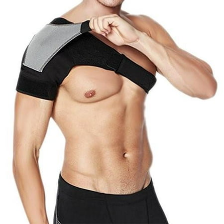 Shoulder Brace Support Adjustable Wrap Belt Band for Rotator Cuff, Labrum, Dislocation, AC Joint  for Men & Women Lightweight Neoprene Athletic