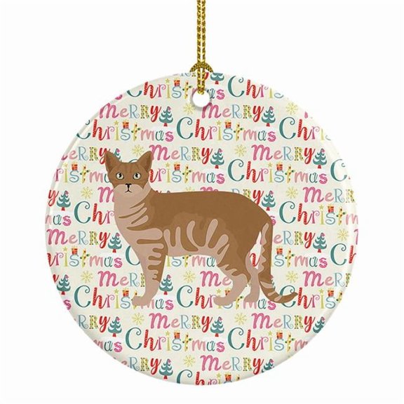 Australian Mist #1 Cat Christmas Ceramic Ornament 2.8 in x 2.8 in