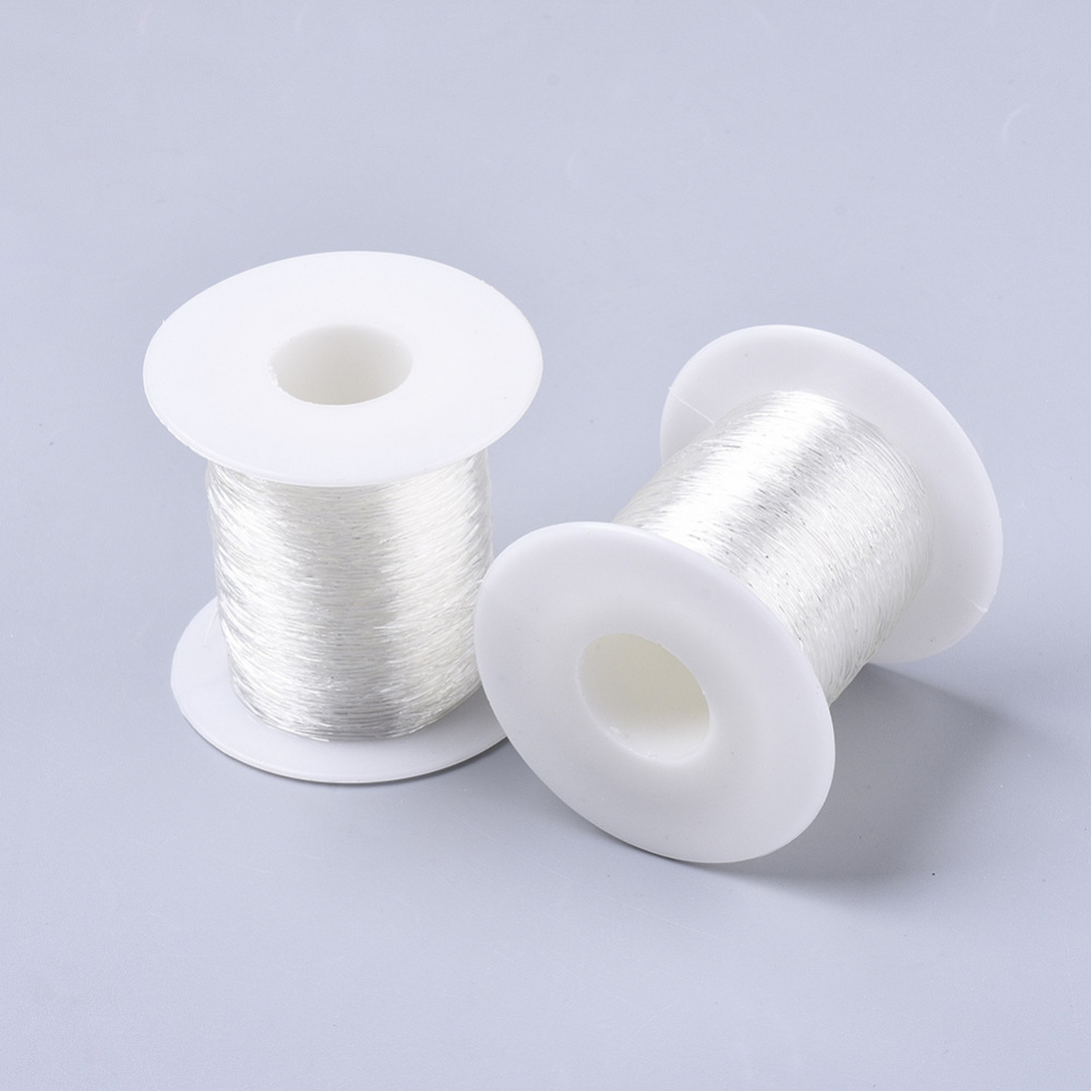 25 Roll Round Elastic Thread Stretchy Bracelet String Clear 0.6mm about 131.23 yards(120m)/roll