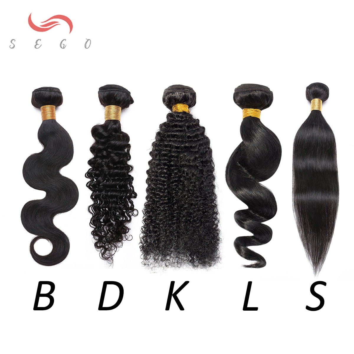 SEGO Brazilian Deep Wave Curly Human Hair Bundles Straight Loose Wave 100% Unprocessed Virgin Hair Kinky Curly Hair Extensions Natural Black