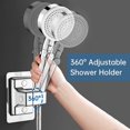 thumbnail image 4 of 2pcs Shower Bracket No Drilling, 360° Adjustable Wall Mounted Shower Bracket (Silver), 4 of 5