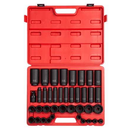 SUNEX 39PC 1/2"DR 12 POINT SAE MASTER IMPACT SOCKET SET