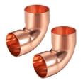 thumbnail image 1 of Conector de codo de cobre de 90 grados Uxcell, accesorio de tubo de cobre de giro corto 1.97" x 1.97" x 1.22", 1 of 3