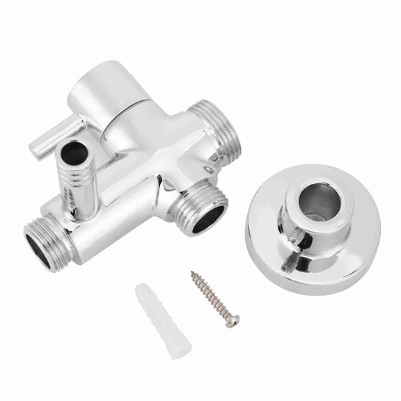 BIMZUC G1/2" Wall-Mounted Copper Shower Diverter with Base & Accessories – Smooth Electroplated Finish, High Temp Resistant