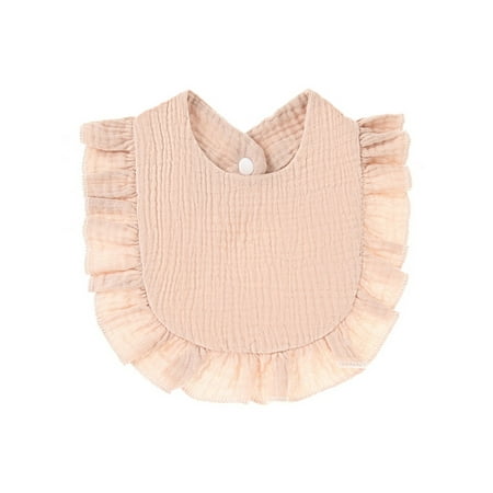 

Binwwede Baby Bibs Soft Absorbent Ruffled Solid Button Closure Washable Clothes Accessory for Girls Boys