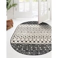 thumbnail image 2 of Rugs.com Moroccan Trellis Collection Rug – 4' x 6' Oval Black And White Medium Rug Perfect For Living Rooms, Large Dining Rooms, Open Floorplans, 2 of 8