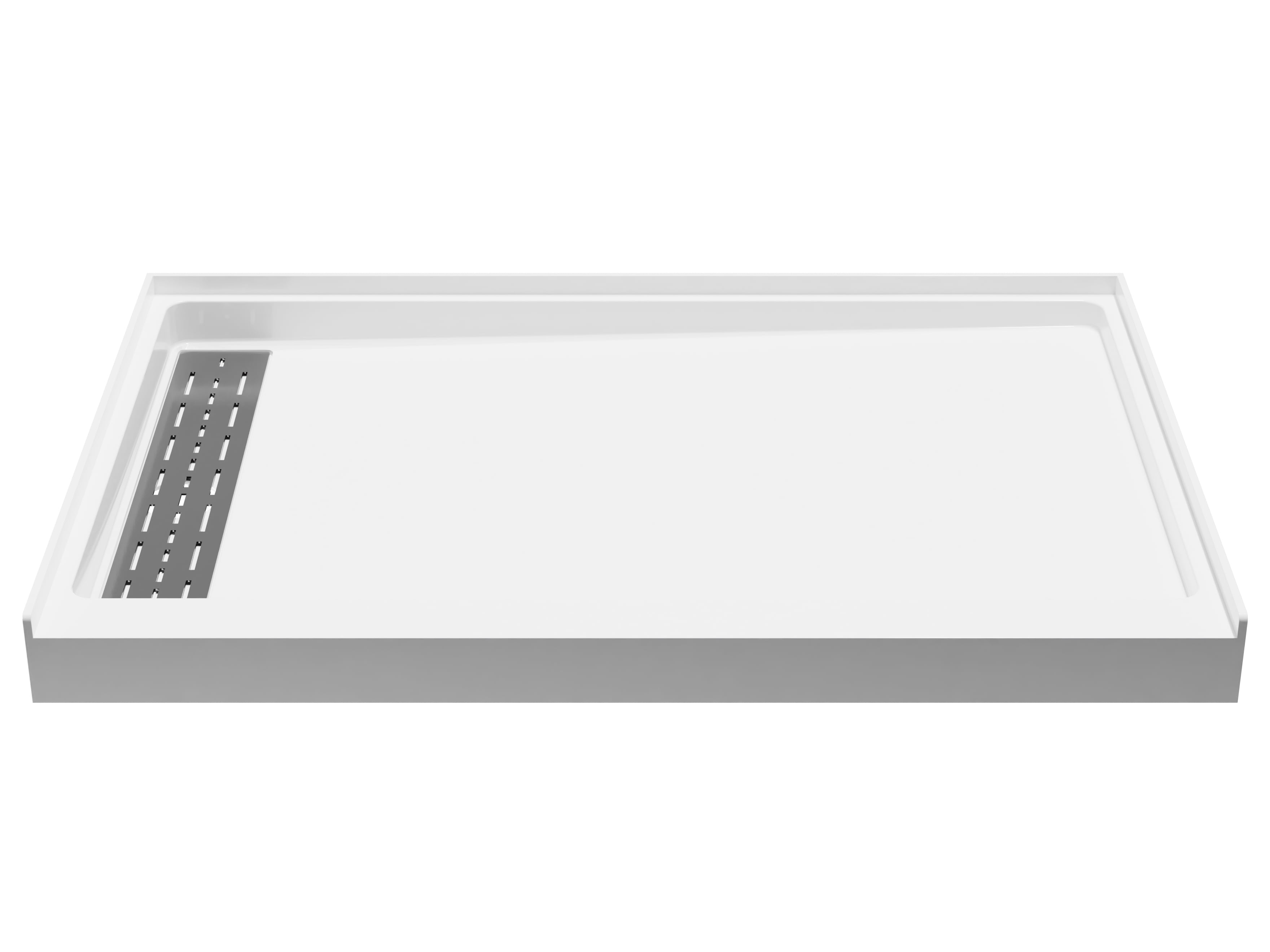 ALEXANDER 48 in. x 32 in. Left Drain Shower Base in White