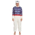 thumbnail image 2 of Mens Fleece Zip Up Cosplay Pajama Coverall 3D nose Adult, 2 of 5
