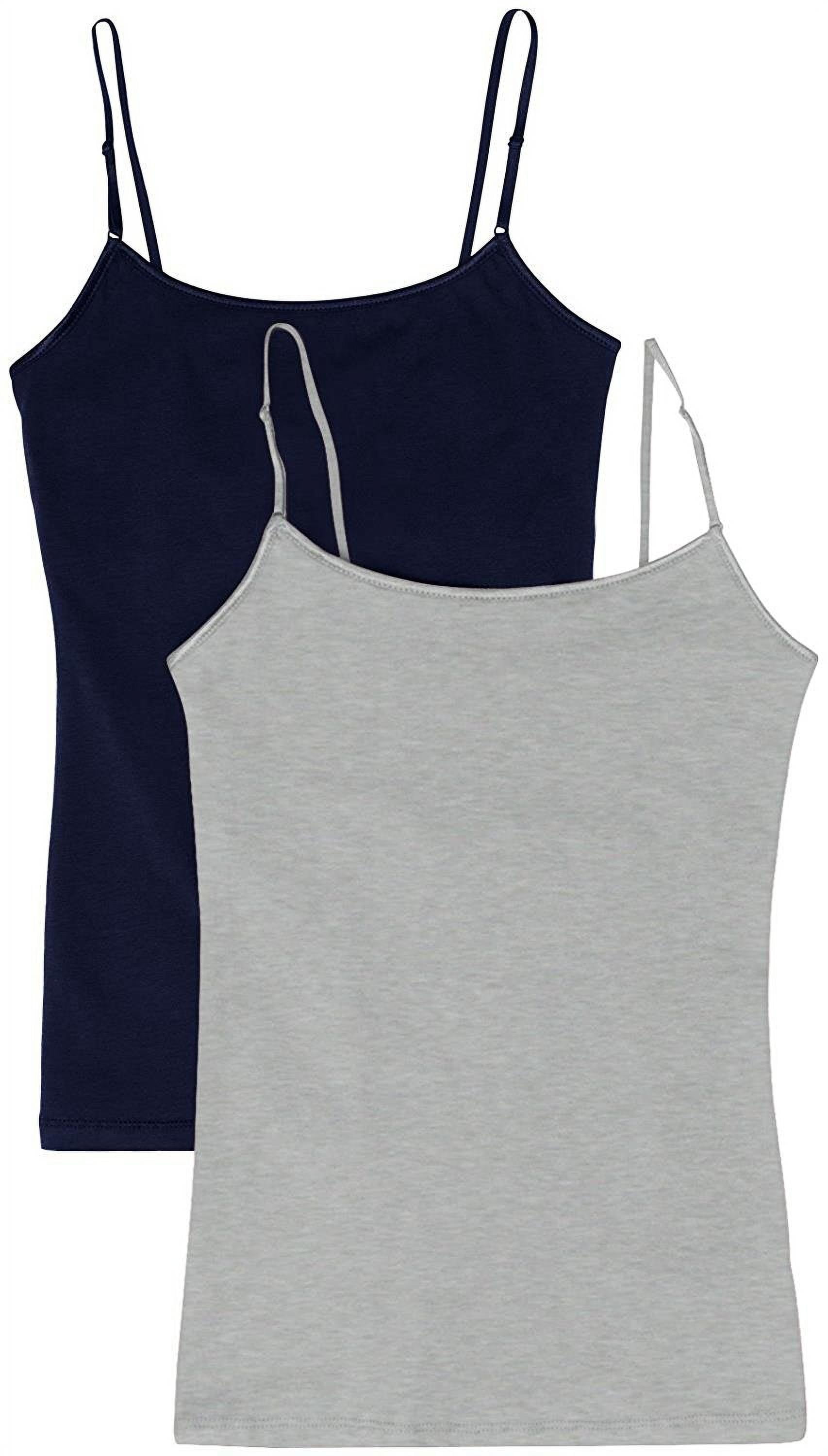 Juniors' Camisole Builtin Shelf Bra Adjustable Spaghetti Straps Tank